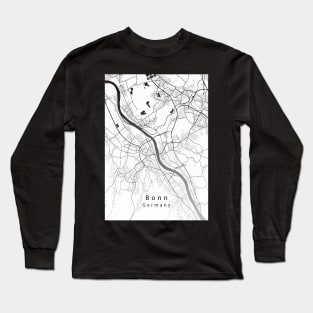 Bonn Germany City Map Long Sleeve T-Shirt